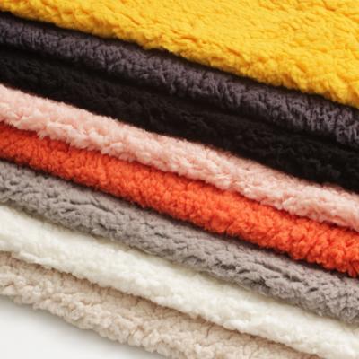 China China Supplier Brushed Sueded Wholesale Knitted Sherpa Fleece Cotton Velvet Fabric For Home Textiles for sale