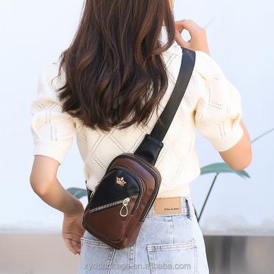 China Water Proof Custom Leather Fanny Pack Fashion PU Chest Bag for sale