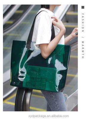 China Water Proof Transparent PVC Satchel Shopping Bag for sale