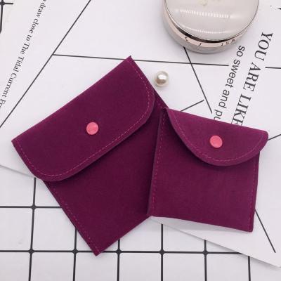 China Beautiful smooth FLIP ENVELOPE POCKET SUEDE WITH BUTTON LOGO WRAPPING VELVET JEWELRY CUSTOM POCKET for sale