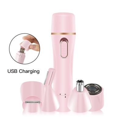 China Epilators for Women USB Rechargeable Women Hair Remover 4 in 1 Electric Facial Hair Removal Painless Portable Eyebrow Trimmer for sale