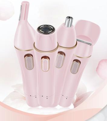 China Epilators for Women Hair Remover Waterproof Painless 4 in 1 Rechargeable Face Eyebrow Trimmer Epilator for Women Hair Remover for sale