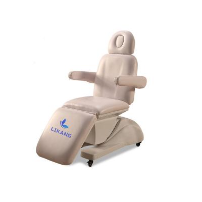 China Modern LIKANG  Salon Furniture Electric 3 4 Motor Podiatry Chair Medical Couch Treatment Beauty Chair Massage Facial Chair Bed for sale