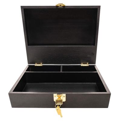 China Handmade blake and lake wooden stash box with lock large stash box with key lock and stash boxes for sale