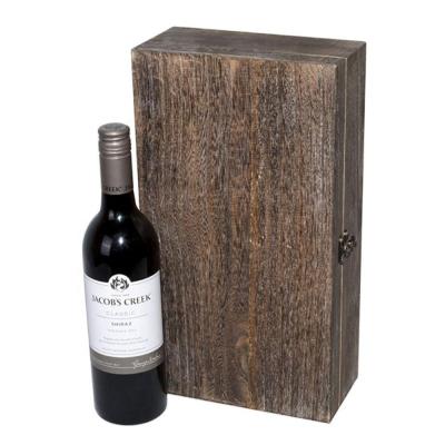 China China Country Retro Style 2 Wine Boxes Wooden Gift Box Rectangular Bottles Lock Wooden Box for sale