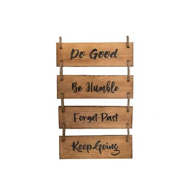 China China Inspired Wood Home Decor Wall Hanging Decor Vertical Farmhouse Wooden Wall Sign for sale