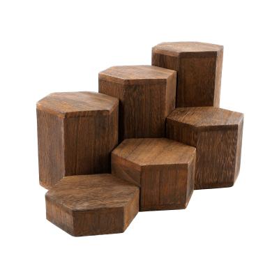 China (Others)Adjustable Handmade Wooden Figurine Jewelry and Other Accessories Show Wooden Risers Shelf Rack for sale