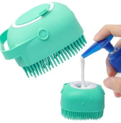 China Portable Rubber Soft Bristle Soap Shampoo Bathing Washing Dogs Cats Shower Cleaning Pet Bathing Tool Dog Brush High Quality for sale