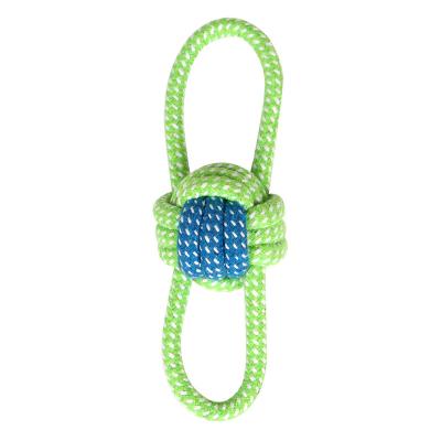 China Interactive Dogs Ball Knot Dog Rope Toys For Dog Chewers Aggressive Resistant Dental Chew Toys Cotton Puppy Teether Chew Tug Toy for sale