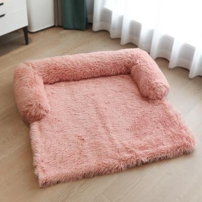 China Ultra Soft Warm Comfy Rectangular Washable Luxury Cat and Dog Couch Cushion Pink Rectangle Mechanical Wash Pet Bed Throw Throw Blanket for sale