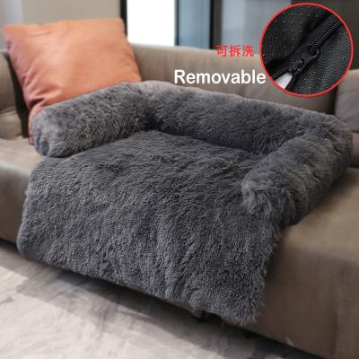 China Gray Cushion Cat Dog Mechanical Hot Sale Rectangle Washable Luxury Pet Mechanic Rectangular Comfortable Washable Ultra Soft Warm Couch Bed Throw Blanket for sale