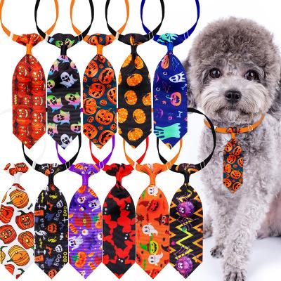 China Viable Halloween Pet Tie Set Pumpkin Maple Leaf Cat Dog Bow Ties With Adjustable Collar For Pets Dogs Cats for sale