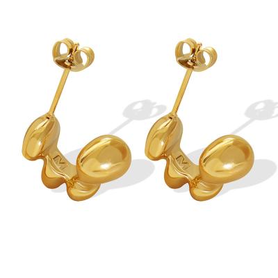 China Fashionable Personality C-Shaped Earrings 18k Stainless Steel C.I.S. Earrings Women Jewelry Gold Plated Wholesale for sale