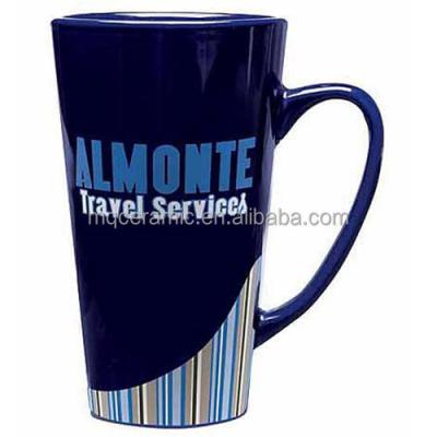 China Viable Cobalt 16oz Large Color Latte Ceramic Coffee Cup Mug for sale