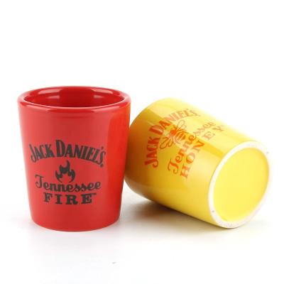 China Viable Custom Different Color 60ml Ceramic Shot Glass for sale