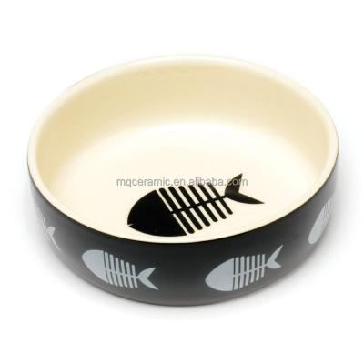 China Sustainable Ceramic Cat Bowl for sale