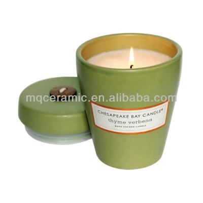 China home decoration ceramic candle holder with lid for sale