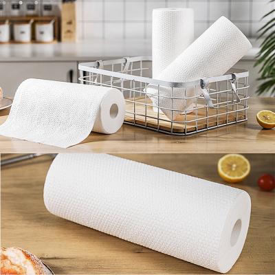 China Sustainable Universal Tissue Paper Clean Roll Cleaning Dish Cloth For Kitchen for sale