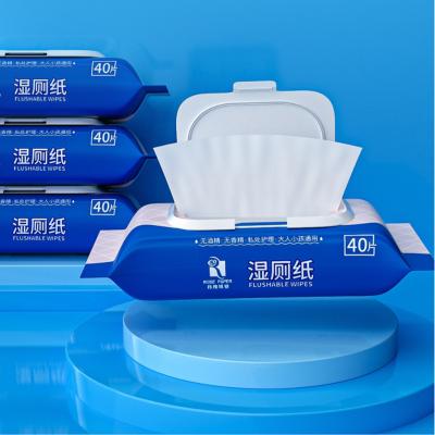 China Cleaning Toilet Wipes Flushable Biodegradable Material Flushable Wet Wipes for sale