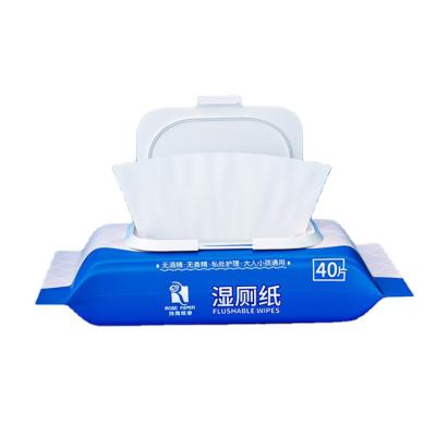 China Travel Size Sustainable Portable Non Woven Toilet Flushable Adult Bathroom Wipes for sale