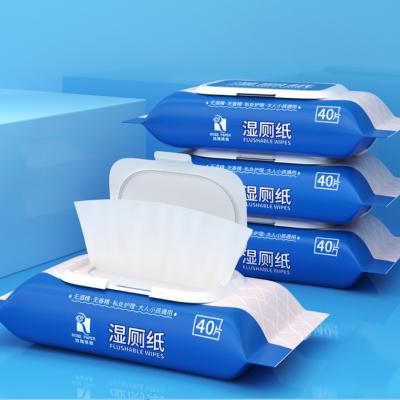 China Travel Size Flushable Toilet Cleaning Portable Nonwoven Adult Bathroom Wipes for sale