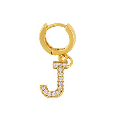 China Nickel& Fashion Lead Free Micro Pave CZ Charm Letter Connector For Necklace Fancy Circle Earrings for sale