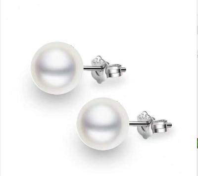 China Nickel& Simulated Freshwater Pearl Shell Pearl Stud Earrings Simple Jewelry Simulated Lead Free 925 Sterling Silver Bridal For Women for sale