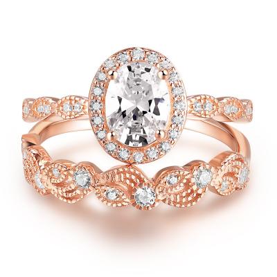 China New Arrival Luxury Jewelry Rose Gold Plated 926 Sterling Silver Coupon Women Rings Vintage for Bridals for sale