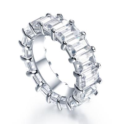 China Delicate Wedding Ring For Male And Female 925 Luxury Silver Round Square Jewelry Full CZ Diamonds Delicate for sale