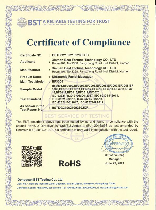 RoHS - Xiamen Best Fortune Technology Co., Ltd.