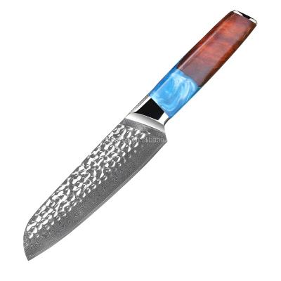 China Viable 7Inch 67Layers VG-10 Damascus Steel Chef's Edge Japanese Kitchen Knives Santoku Blade for sale