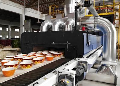 China Forno de rolamento cerâmico personalizado com modo de controlo totalmente automático e combustível de aquecimento a gás natural à venda