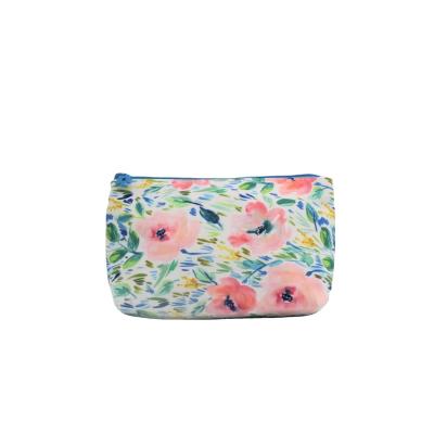 China Eco-Friendly RPET Cotton Cosmetic Bag, Eco-Friendly Makeup Bag For Women, Zipper Closure With Full Floral Prints # Newest Arrival# for sale