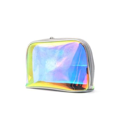 China Original Environmental Protection Trend Eco-friendly Custom Color TPU Transparent Holographic Cosmetic Bag for sale