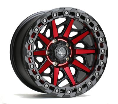 China ALLOY 17 Inch 8.5J Red Color Car 4x4 Offroad Alloy Wheel Customized Wheels for sale