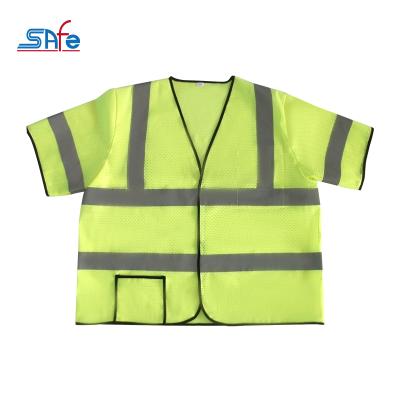 China Custom High Visibility Mesh Reflective Short Sleeve Patterns Porcelain Tank Tops Workwear Safety Vest for sale