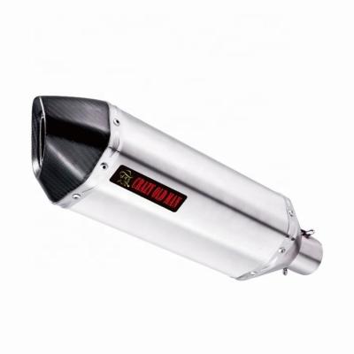 China Stainless Steel+Carbon Fiber Cover OLD MAN Motorcycle Exhaust Muffler CRAZY L130BS For 150-1000cc Exhaust System for sale