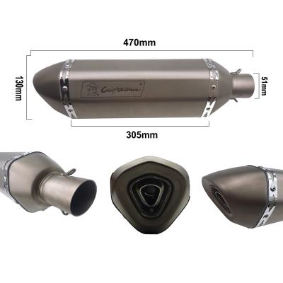 China Stainless Steel OLD MAN Motorcycle Exhaust Motor CRAZY Muffler Modified Exhaust For 150-1000cc L130 for sale