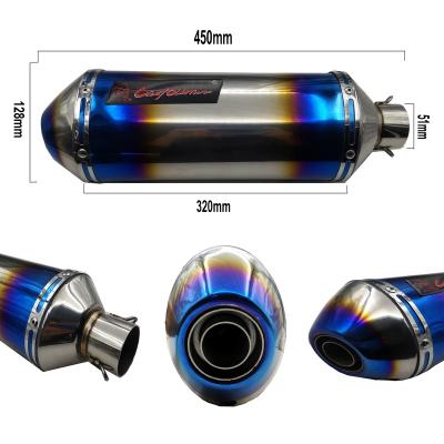 China 304 Stainless Steel CRAZY OLD MAN Motorcycle Modified Exhaust Muffler For 150-400cc T128 Exhaust System for sale