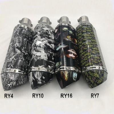 China OLD MAN Motorcycle Exhaust Muffler Aluminum CRAZY Modified Hexagon RY7 Series For 150-400cc Motorbike Exhaust System for sale