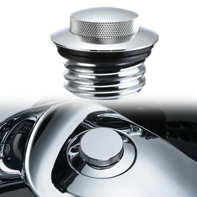 China Billet Aluminum Chrome Auto Fuel Cap Vented Cap Fuel Flush Mount CNC For Softails Dynas Sportster Touring Road King for sale