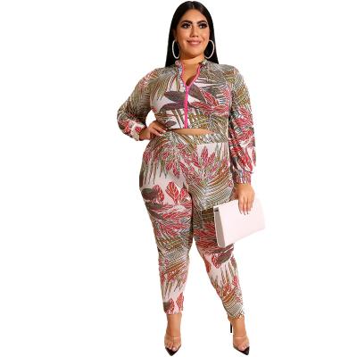 China Anti-Static Women Clothing Sets Women Floral Fabric Two Piece Outfits Long Sleeve Pants Set Women for sale