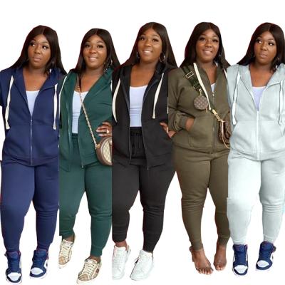 China Plus Size Plus Size Jogger Set Women Oversized Tracksuit 2 Piece Tracksuit Set Women for sale