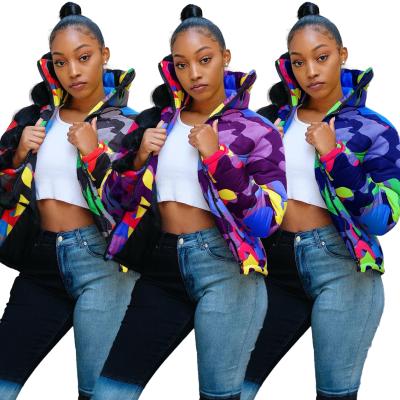 China New Fashion Camouflage Jacket Women Viable Jacket Hidden Zipper Front Closure Plus Size Coats for sale