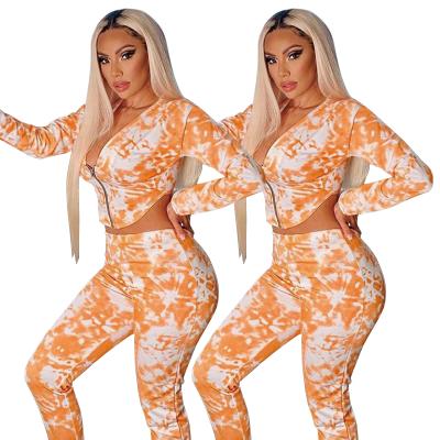 China QUICK DRY Casual 2 Piece Set Women Printed 2 Piece Pants Set Tracksuits For Women for sale