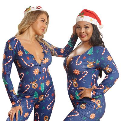 China New Arrival Christmas QUICK DRY pajamas plus size adult onesie pajamas cotton jumpsuit for women for sale