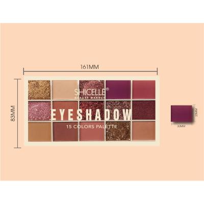 China Waterproof Customize Private Label Waterproof Wholesale High Pigment 15 Colors Shimmer Matte Eye Shadow Palette for sale