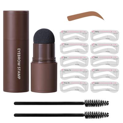 China One Step Long Lasting Waterproof Eyebrow Powder Makeup Eyebrow Stamp Shaping Kit With 10 Reusable Eyebrow Stencils for sale