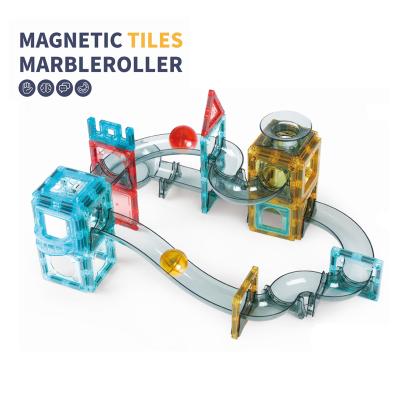 China Construction Toy Amazon Best Sale DIY Toy Creative Magnetic Tiles Block Toy Magnetic Marble Run Educational Construction Set Toy For Kids for sale