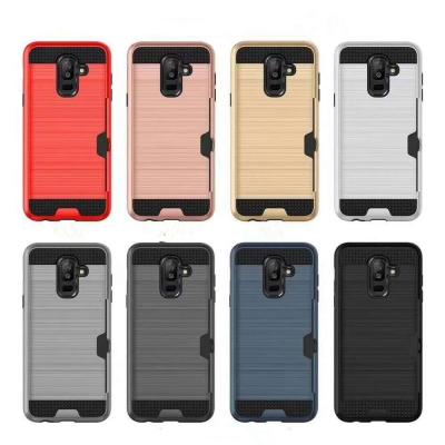 China Colorful Metal Brushed with Side Card Pocket Function  Protective Shell For Samsung  S9 Plus NOTE8 ON7 S7 S7 Edge J7 J5 for sale